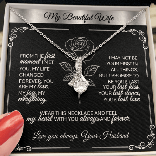 Alluring Beauty Silver Necklace – A Husband's Promise of Love 💛 - TheBestGiftPlace