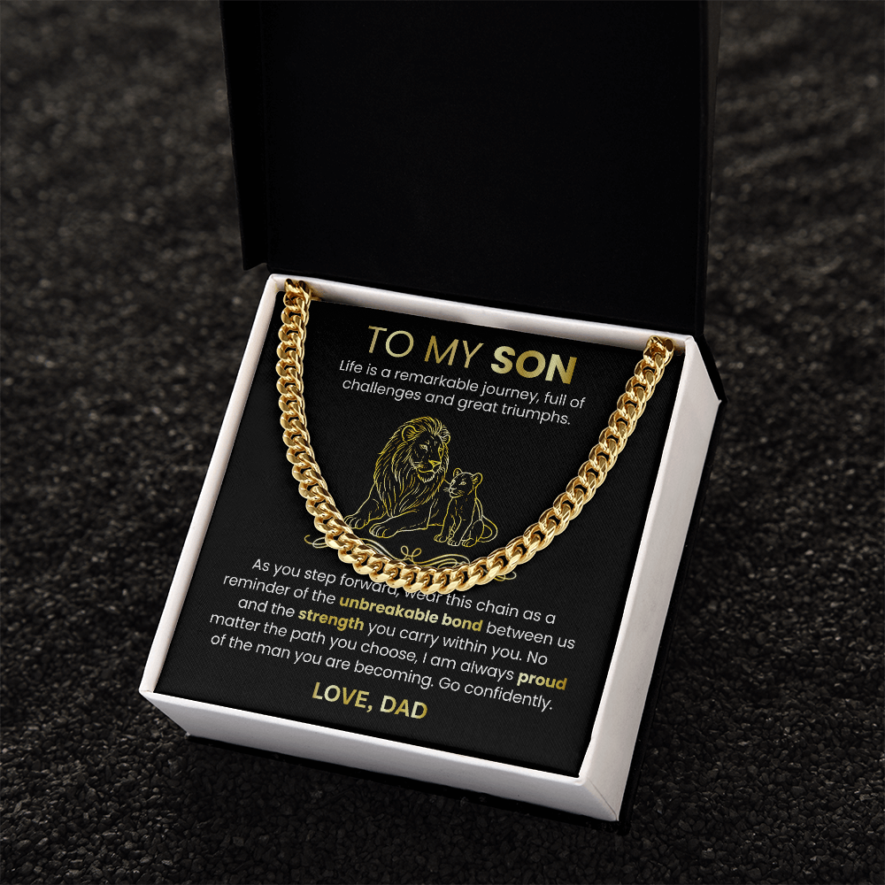 Cuban Link Chain Necklace from Dad to Son – Meaningful Father to Son Gift | Strength, Love & Legacy