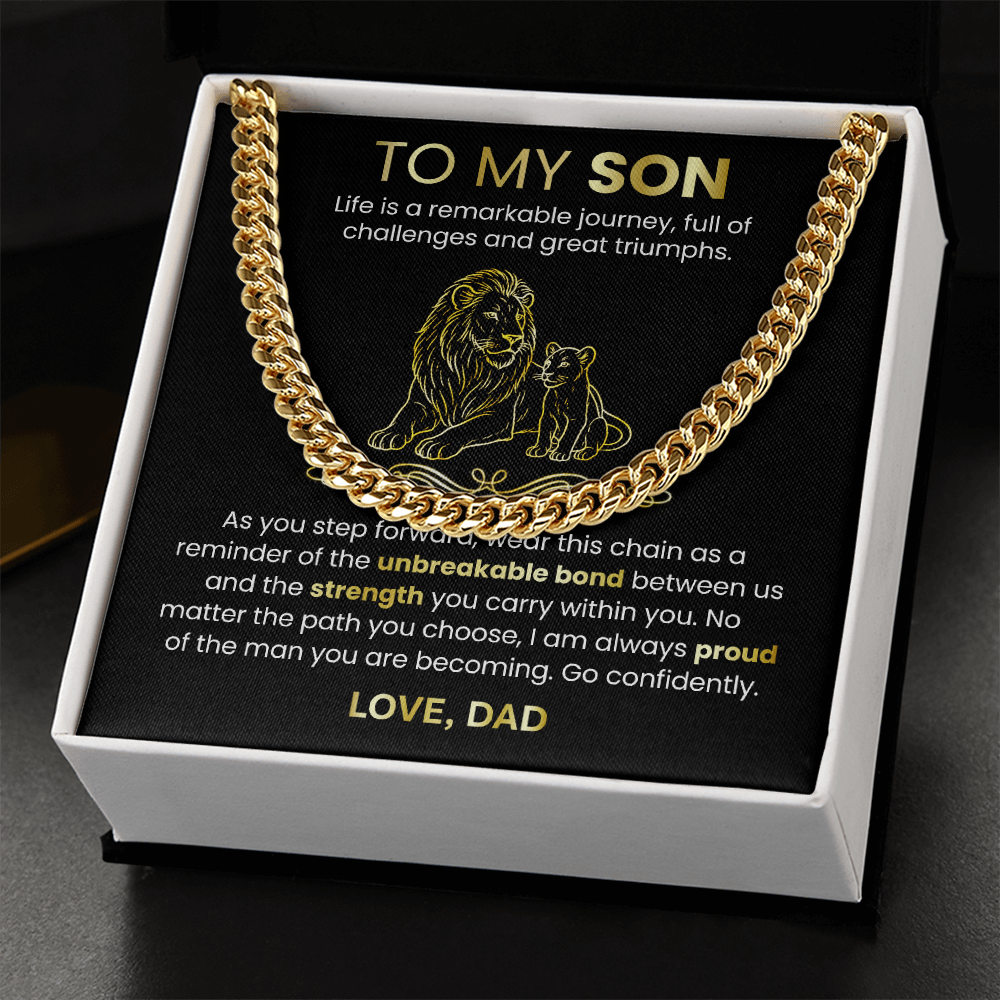 Cuban Link Chain Necklace from Dad to Son – Meaningful Father to Son Gift | Strength, Love & Legacy