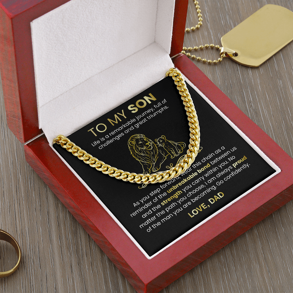 Cuban Link Chain Necklace from Dad to Son – Meaningful Father to Son Gift | Strength, Love & Legacy