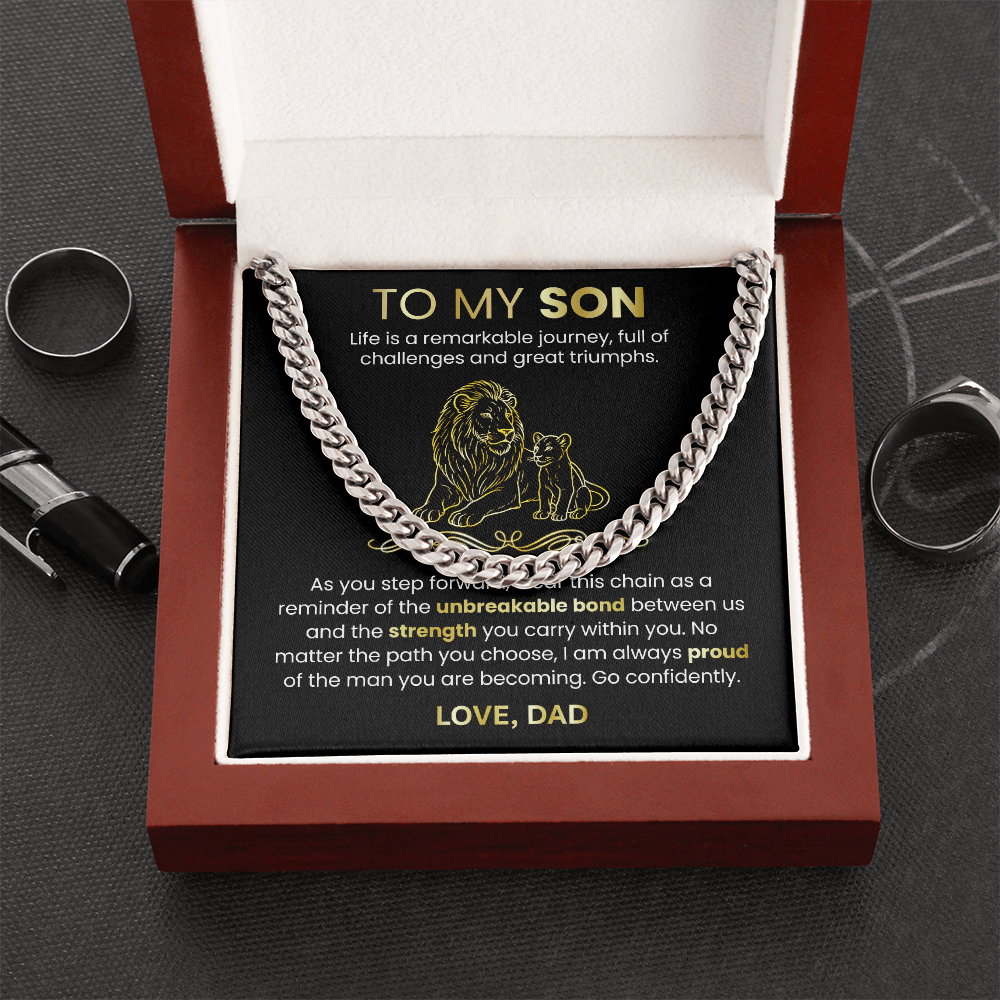 Cuban Link Chain Necklace from Dad to Son – Meaningful Father to Son Gift | Strength, Love & Legacy