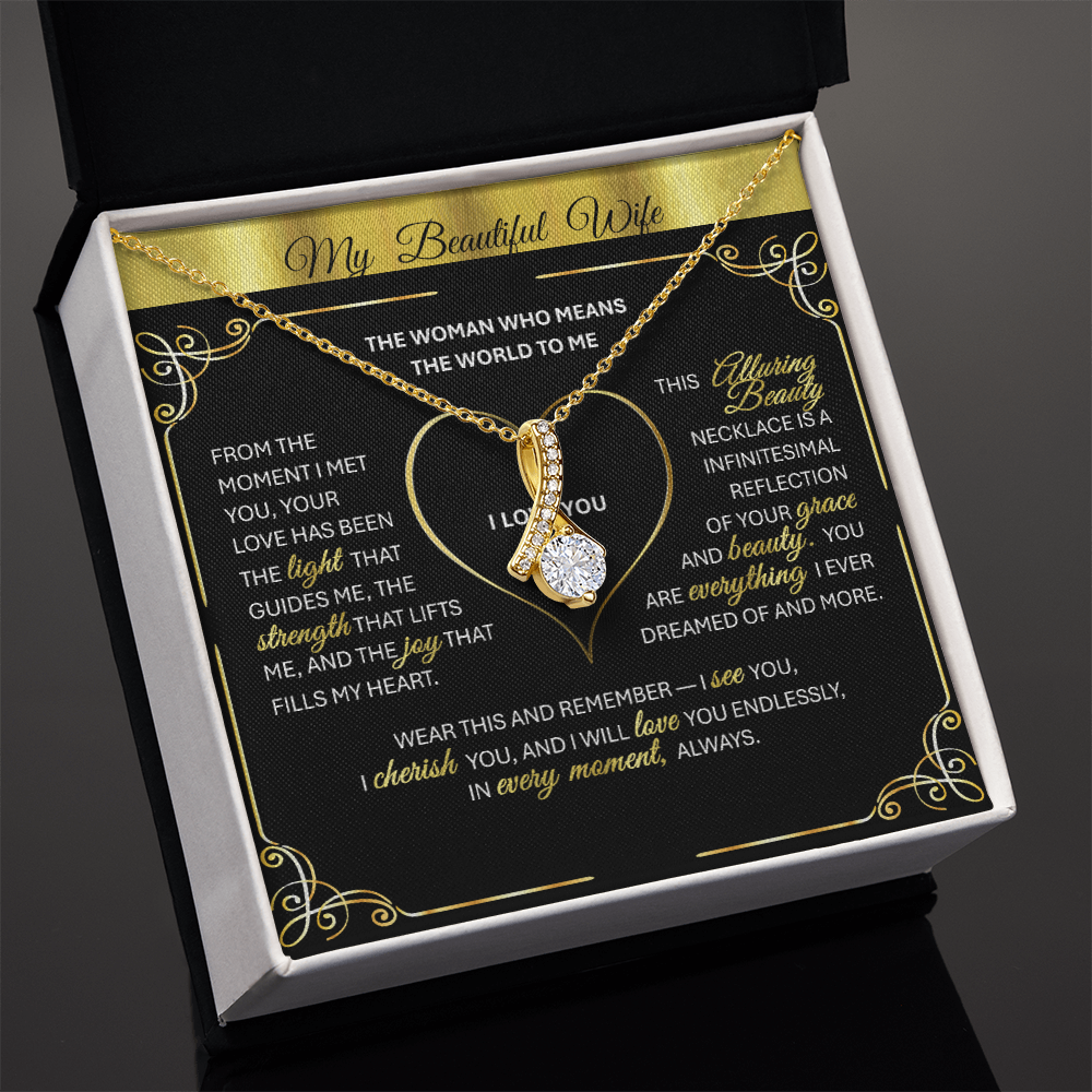 Alluring Beauty 💎GOLD💎 Pendant Necklace Gift for Wives, Girlfriends, Soulmates.
