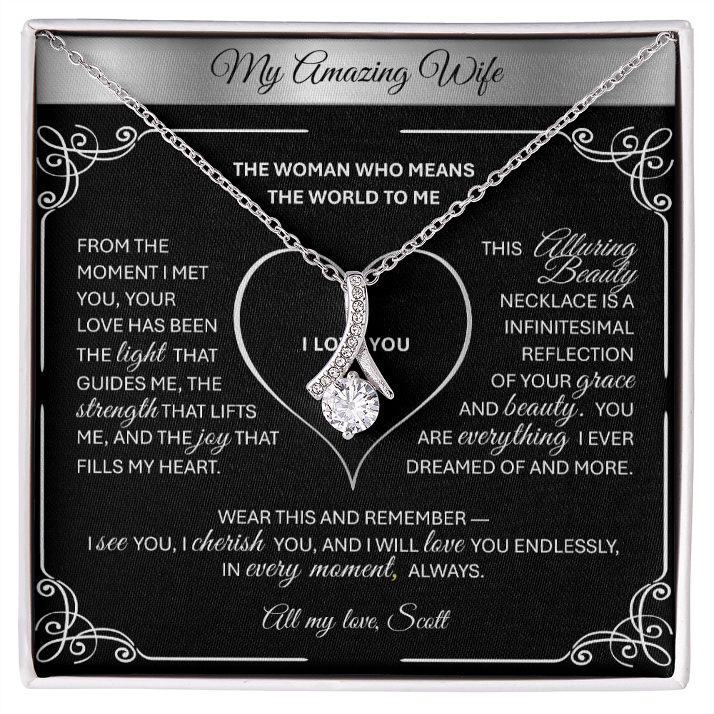 Alluring Beauty 💎 SIlver 💎Pendant Necklace Gift for Wives, Girlfriends, Soulmates.