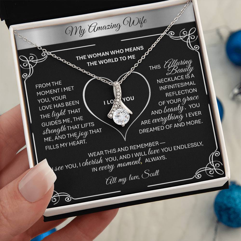 Alluring Beauty 💎 SIlver 💎Pendant Necklace Gift for Wives, Girlfriends, Soulmates.