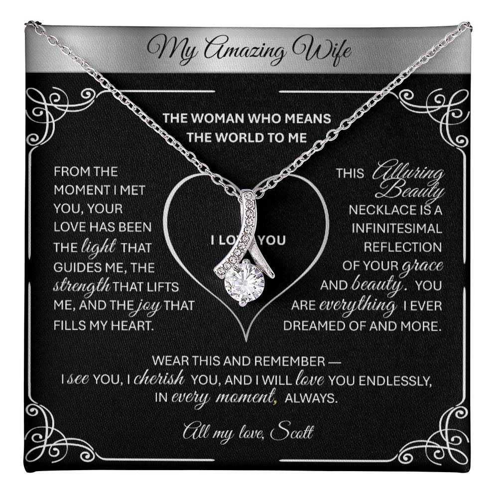 Alluring Beauty 💎 SIlver 💎Pendant Necklace Gift for Wives, Girlfriends, Soulmates.