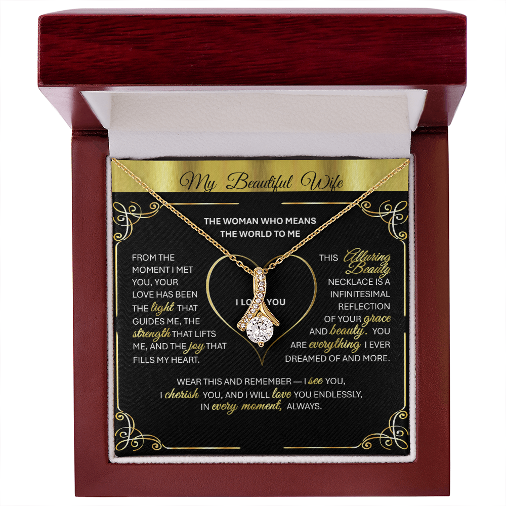 Alluring Beauty 💎GOLD💎 Pendant Necklace Gift for Wives, Girlfriends, Soulmates.