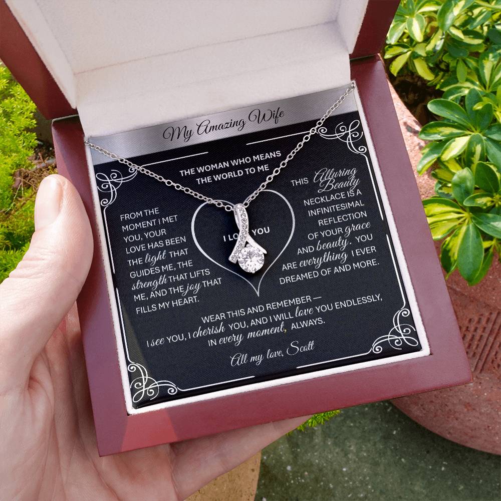 Alluring Beauty 💎 SIlver 💎Pendant Necklace Gift for Wives, Girlfriends, Soulmates.