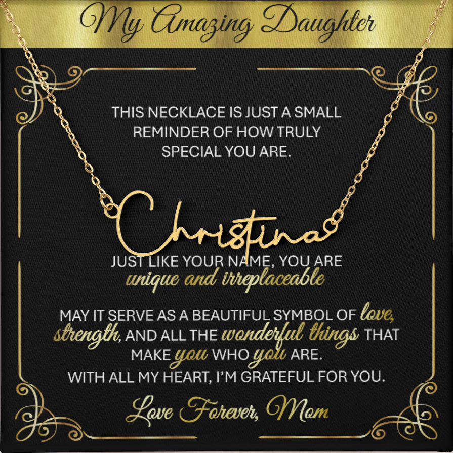 Personalized Name Necklace in Elegant Script - š Jewelry Gift from Mom