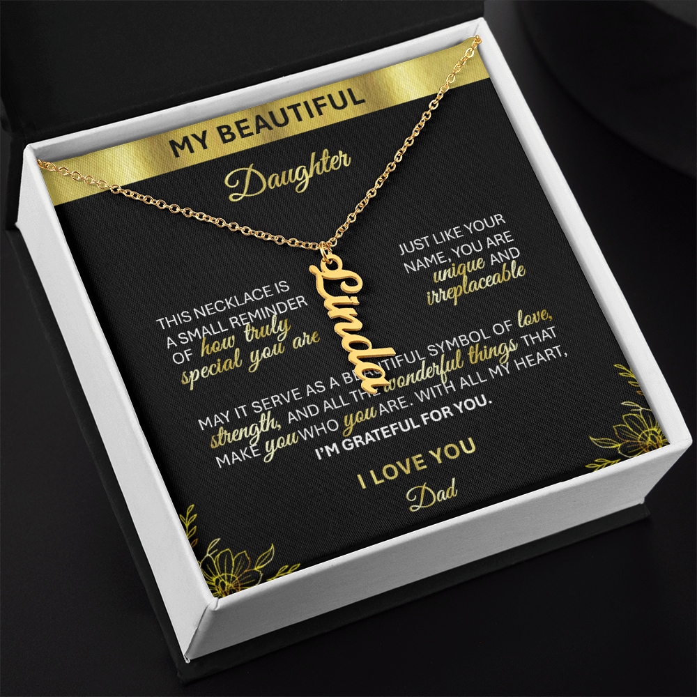 Unique Silver Name Necklace – Personalized Keepsake Jewelry - From Dad 💖