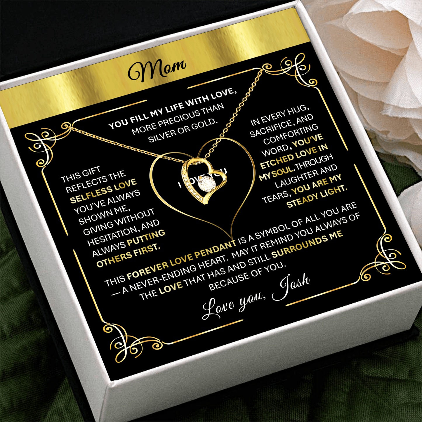 Eternal Love Necklace: Cherished Keepsake Gift for Moms & Grandmas - TheBestGiftPlace