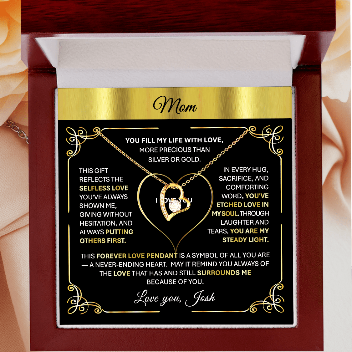 Eternal Love Necklace: Cherished Keepsake Gift for Moms & Grandmas - TheBestGiftPlace