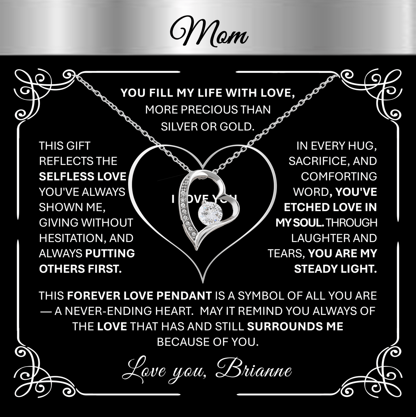 Eternal Love Necklace: Cherished Keepsake Gift for Moms & Grandmas - TheBestGiftPlace