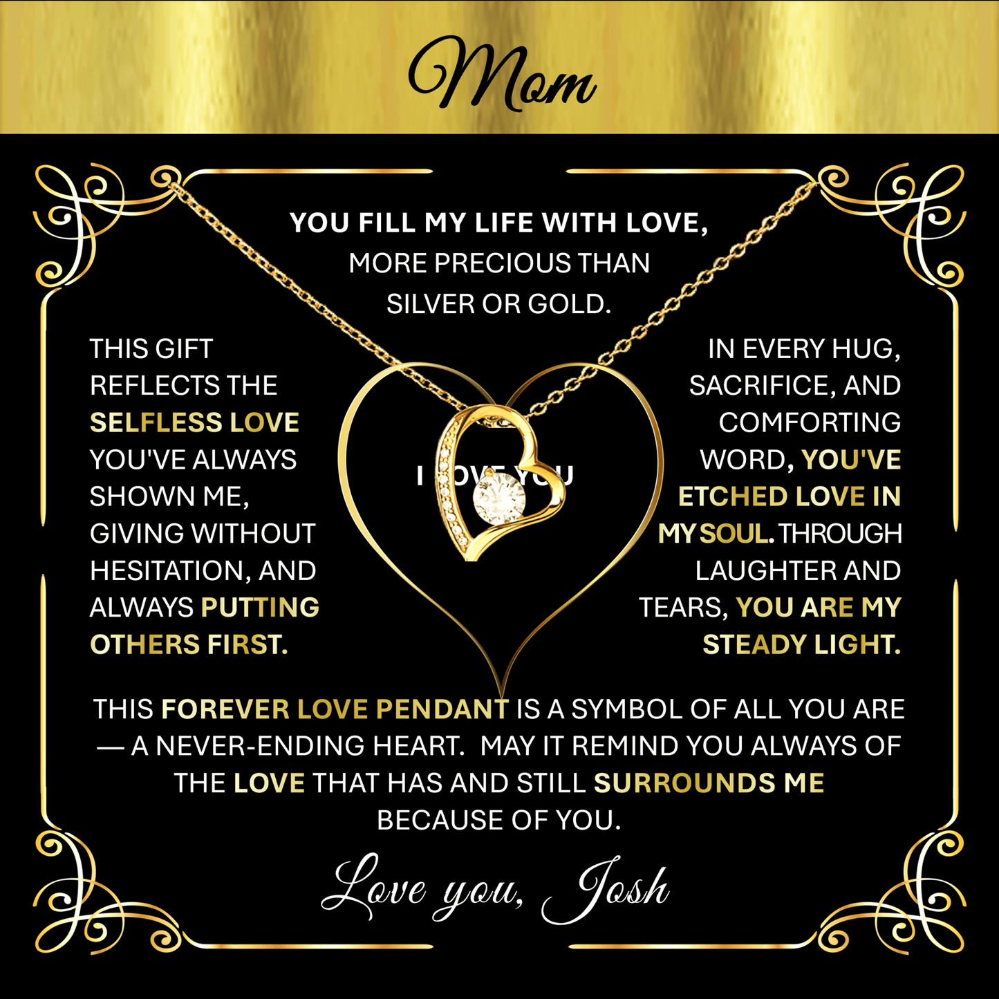 Eternal Love Necklace: Cherished Keepsake Gift for Moms & Grandmas - TheBestGiftPlace