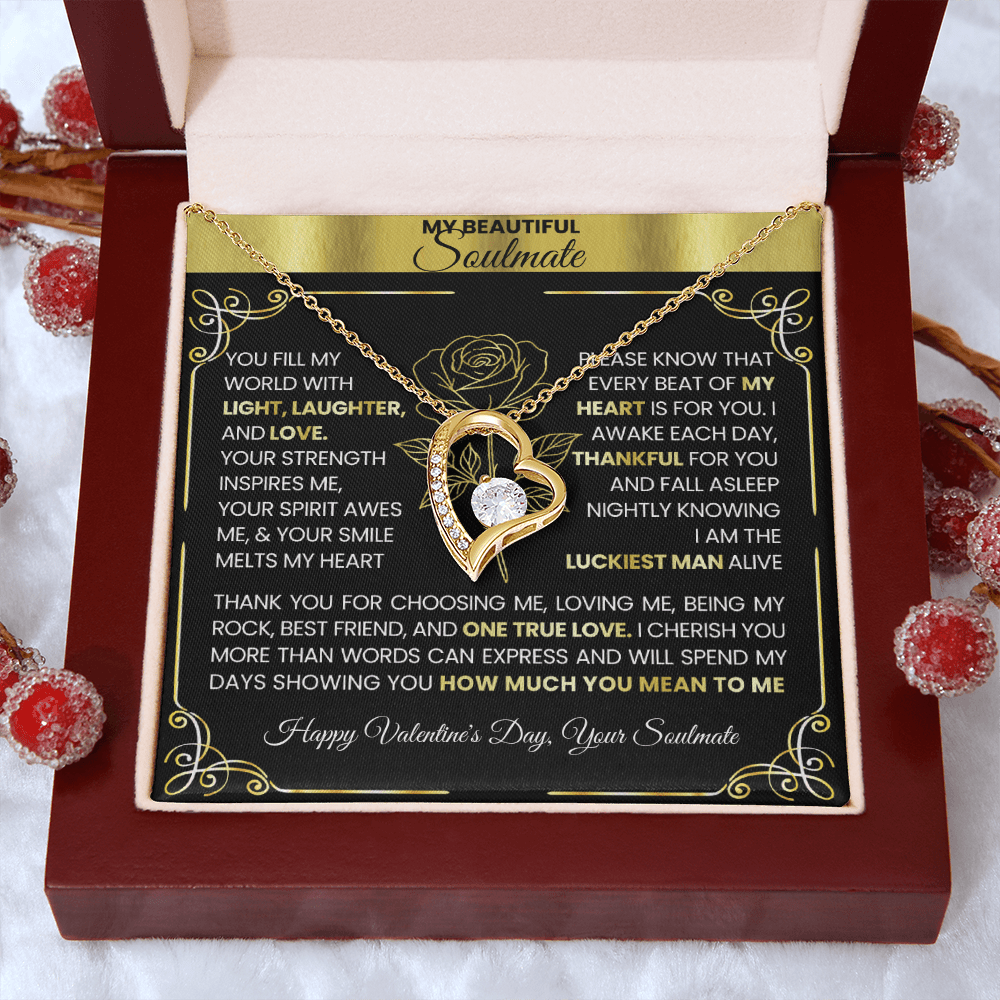 Forever Love Heart Necklace - Diamond Gold Gift ๐ - TheBestGiftPlace