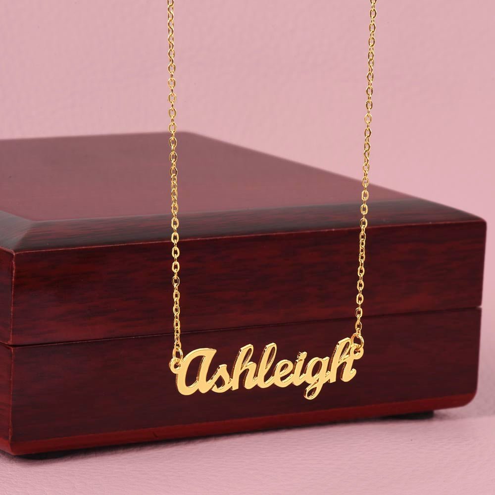 Personalized Gold Name Necklace Gift š - With Message Card from Mom - TheBestGiftPlace