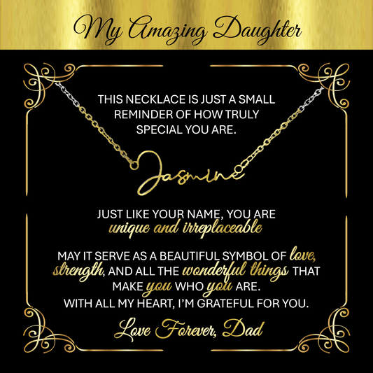 Personalized Name Necklace in Elegant Script - 💖 Gift from Dad - TheBestGiftPlace