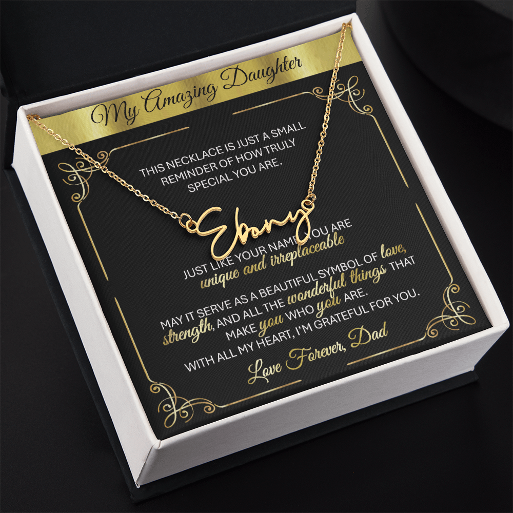 Personalized Name Necklace in Elegant Script - š Gift from Dad - TheBestGiftPlace