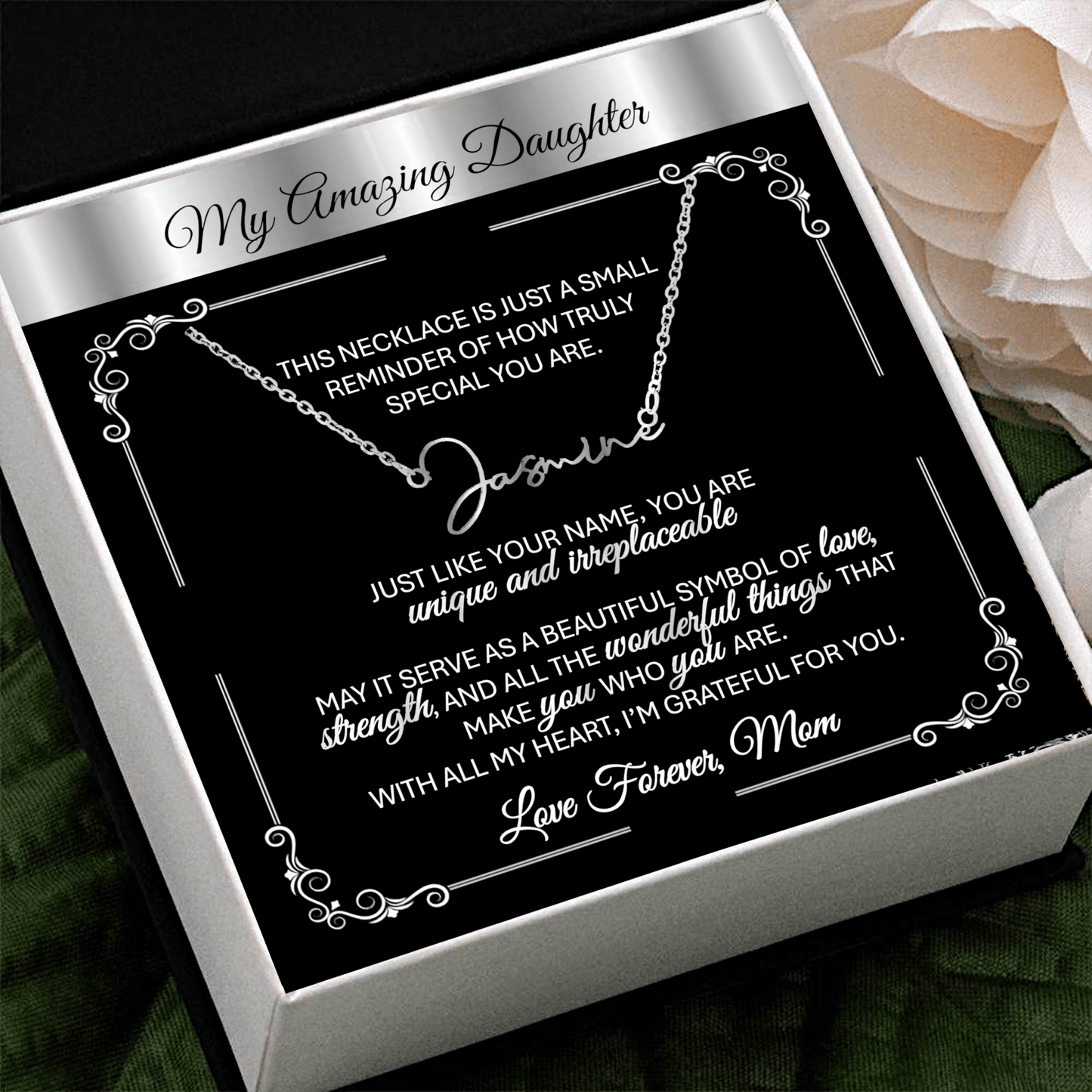 Personalized Name Necklace in Elegant Script - š Jewelry Gift from Mom - TheBestGiftPlace