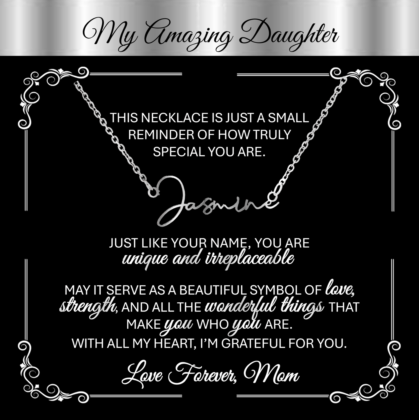Personalized Name Necklace in Elegant Script - š Jewelry Gift from Mom - TheBestGiftPlace