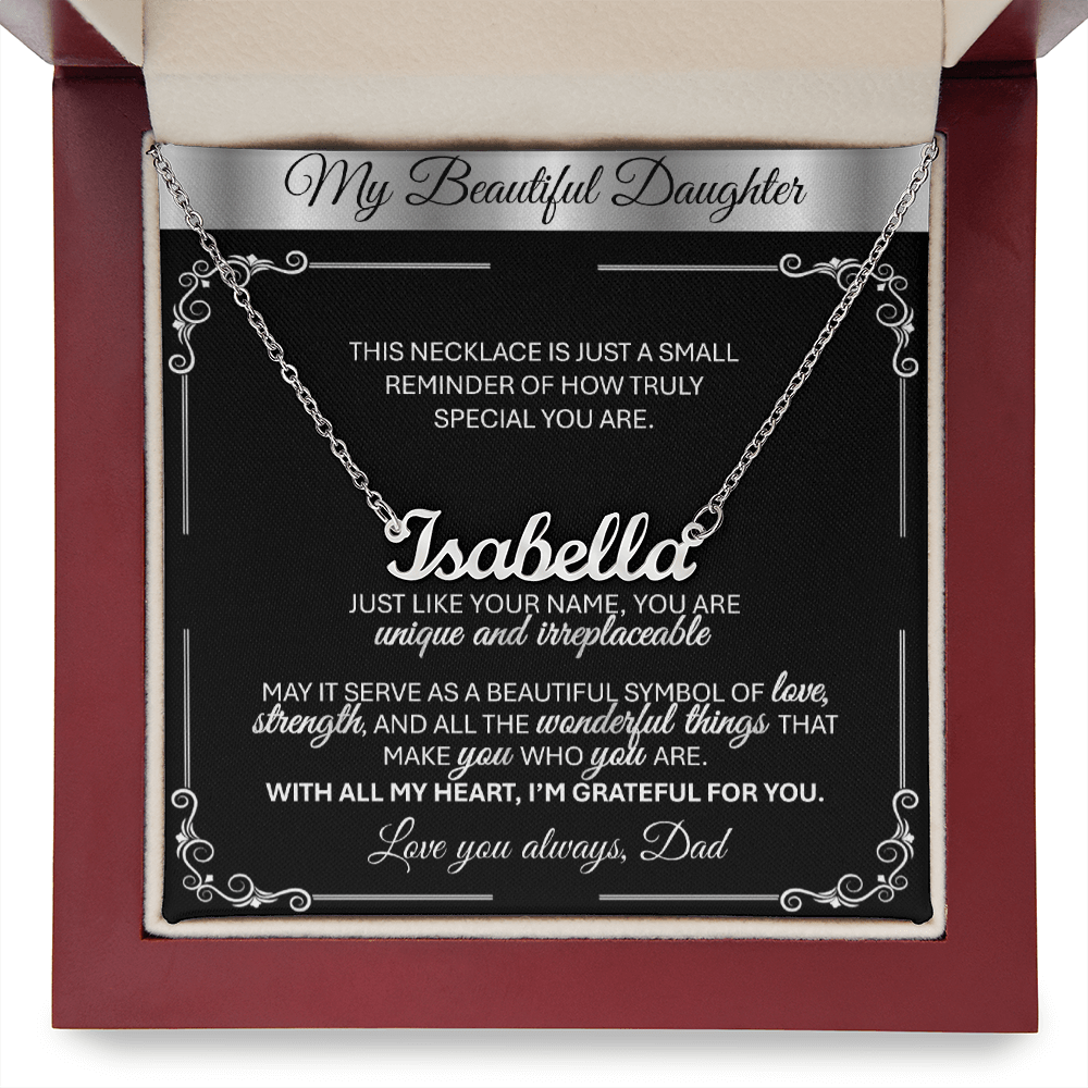Personalized Silver Name Necklace Gift š - With Message Card from Mom - TheBestGiftPlace