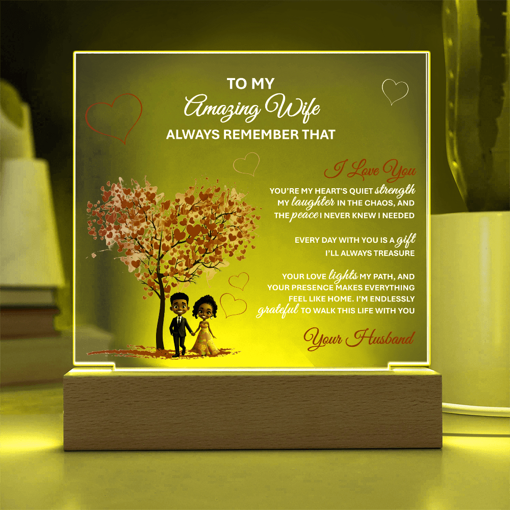 To My Amazing Wife – Heartfelt Gift Plaque with Romantic Message of Love and Gratitude - TheBestGiftPlace