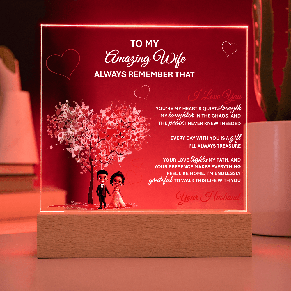 To My Amazing Wife – Heartfelt Gift Plaque with Romantic Message of Love and Gratitude - TheBestGiftPlace