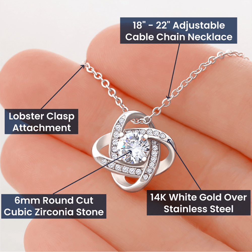 💞 To My Beloved Wife | Soulmate | Sweetheart | Girlfriend – Love Knot Necklace Gift 💝 - TheBestGiftPlace