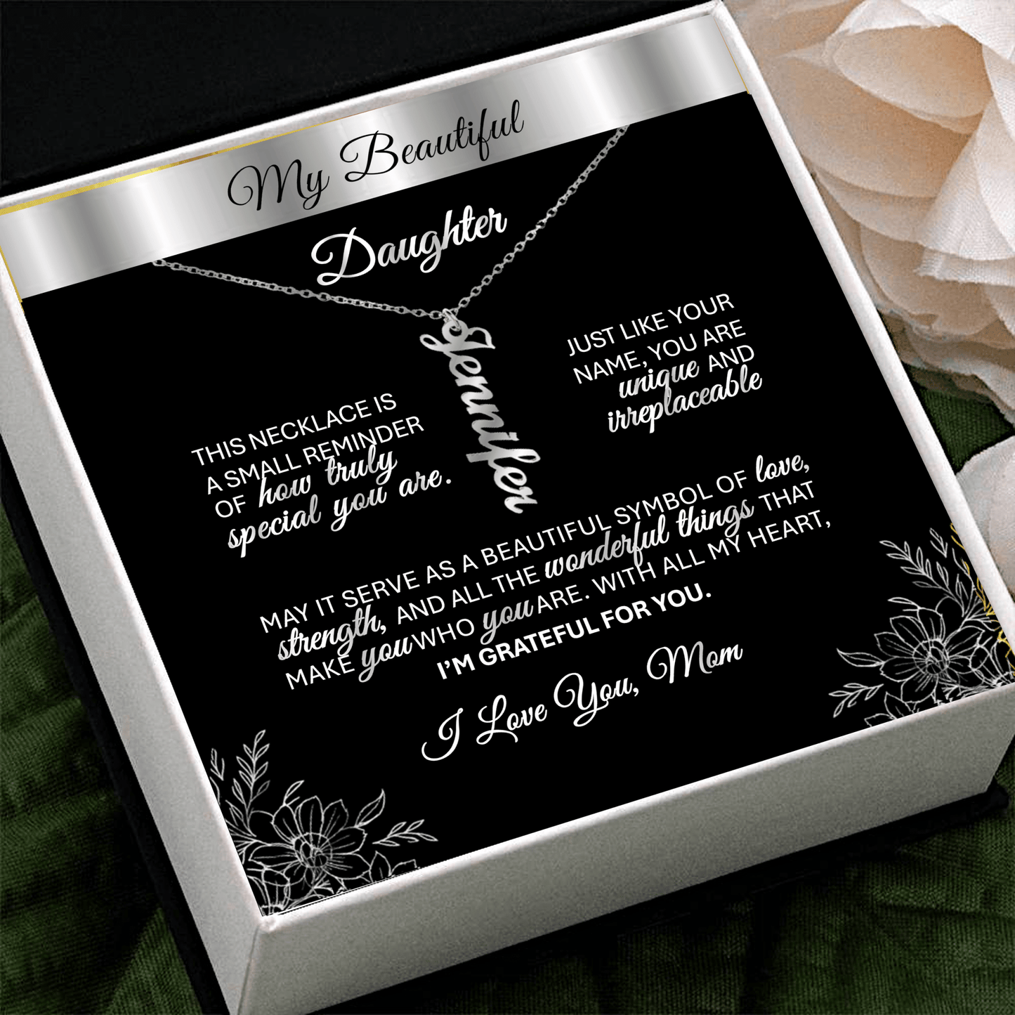 Unique Custom Name Necklace – Personalized Keepsake Jewelry - From Mom 💖 - TheBestGiftPlace