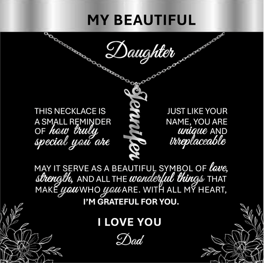 Unique Silver Name Necklace – Personalized Keepsake Jewelry - From Dad 💖 - TheBestGiftPlace