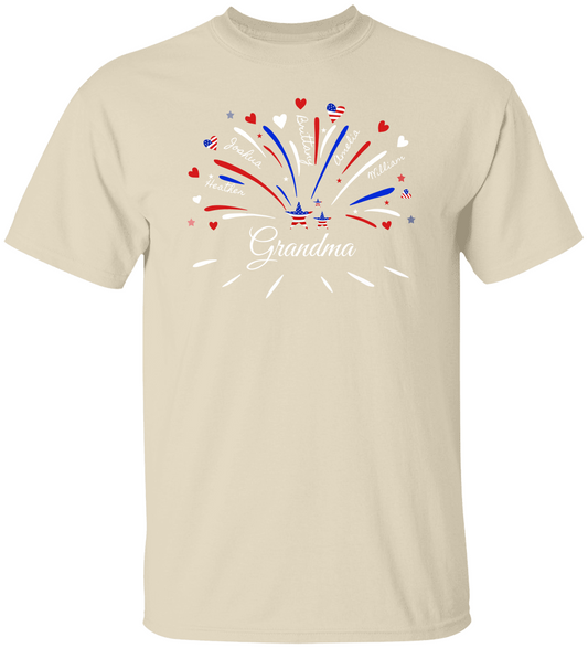 Personalized 4th Jul Fireworks Unisex Heavy Cotton Tee