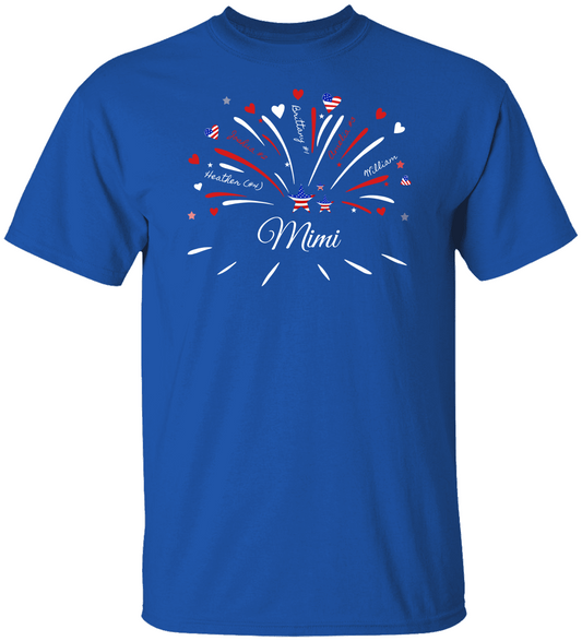 Unisex HeaBlue TShirt Fireworksvy Cotton Tee