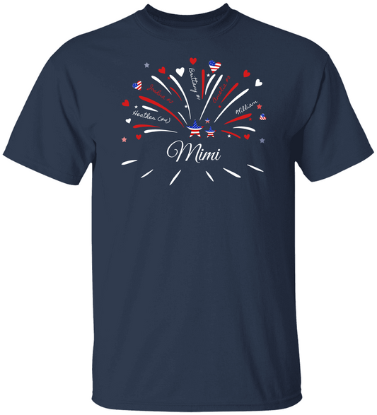 Unisex HeaBlue TShirt Fireworksvy Cotton Tee