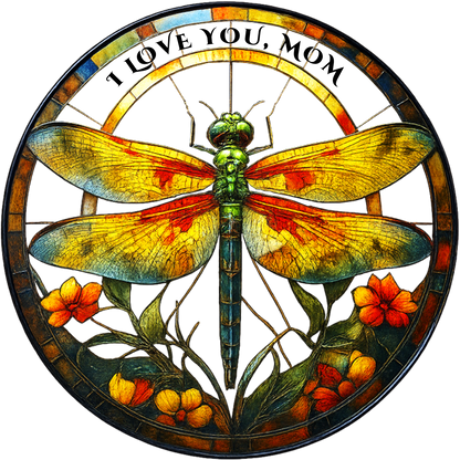 Stained Glass Dragonfly Acrylic Plaque – Elegant Gift for Mom