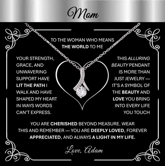 💎 Alluring Beauty – Gold Pendant Necklace Gift for Mom, Aunt, Grandma, or Stepmom