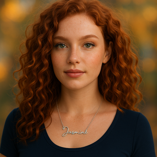 Personalized Name Gold or Silver Necklace in Elegant Script – Custom Jewelry Gift