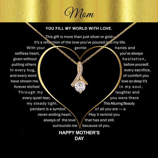 A stunning gift, a pendant that embodies the essence of love, grace, and admiration