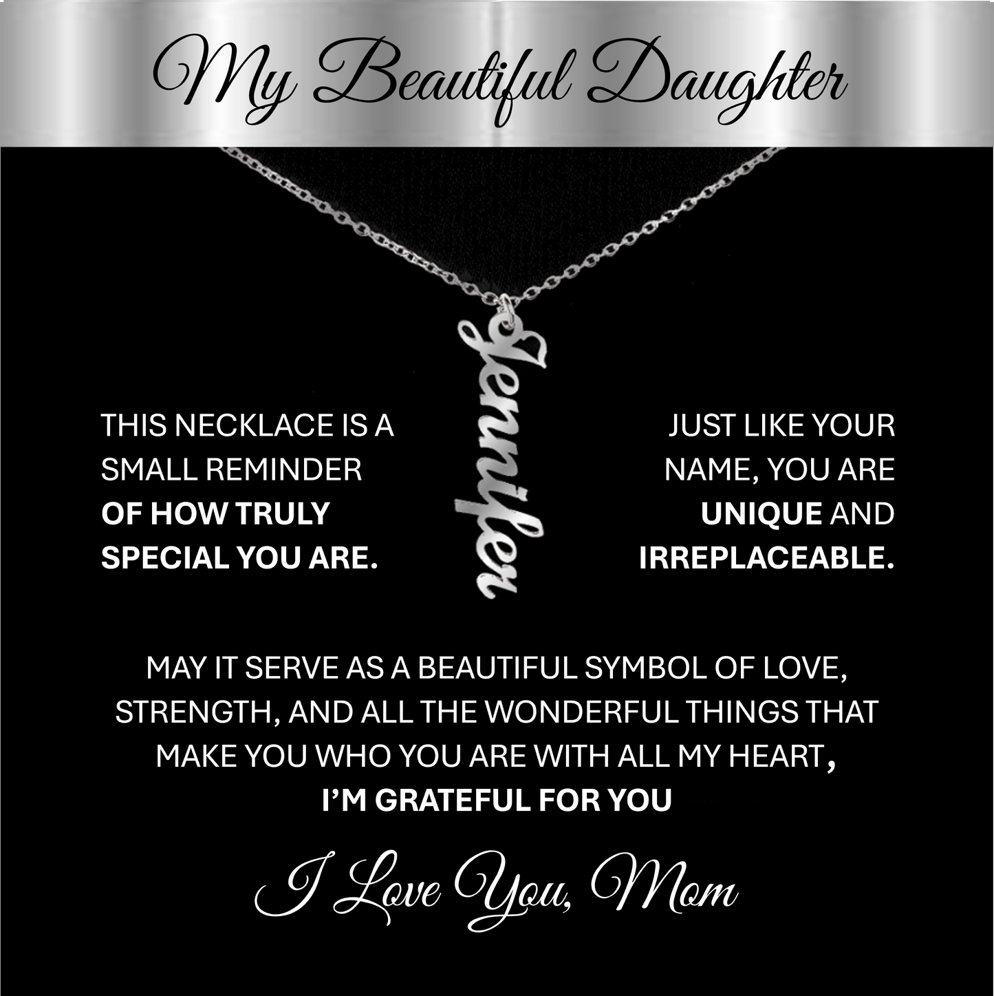 Unique Custom Silver Name Necklace – Personalized Keepsake Jewelry