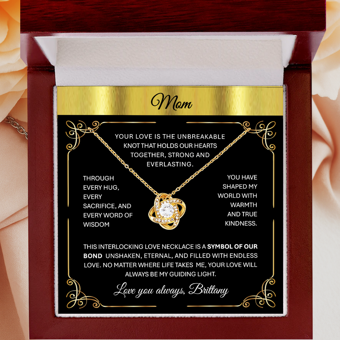 🔥 Gold or Silver Love Knot Pendant Necklace – Symbol of Eternal Bond & Unbreakable Love
