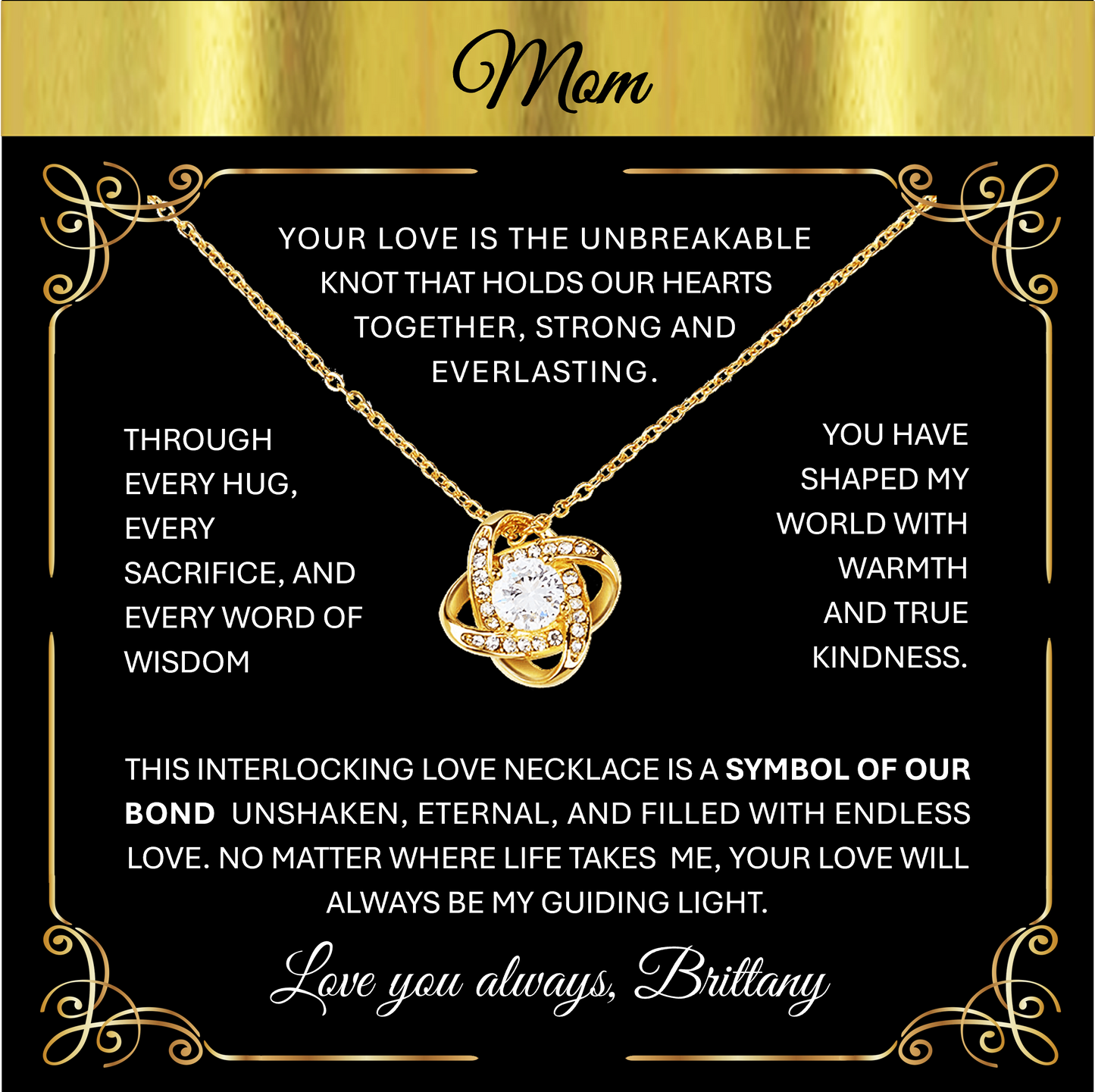 🔥 Gold or Silver Love Knot Pendant Necklace – Symbol of Eternal Bond & Unbreakable Love