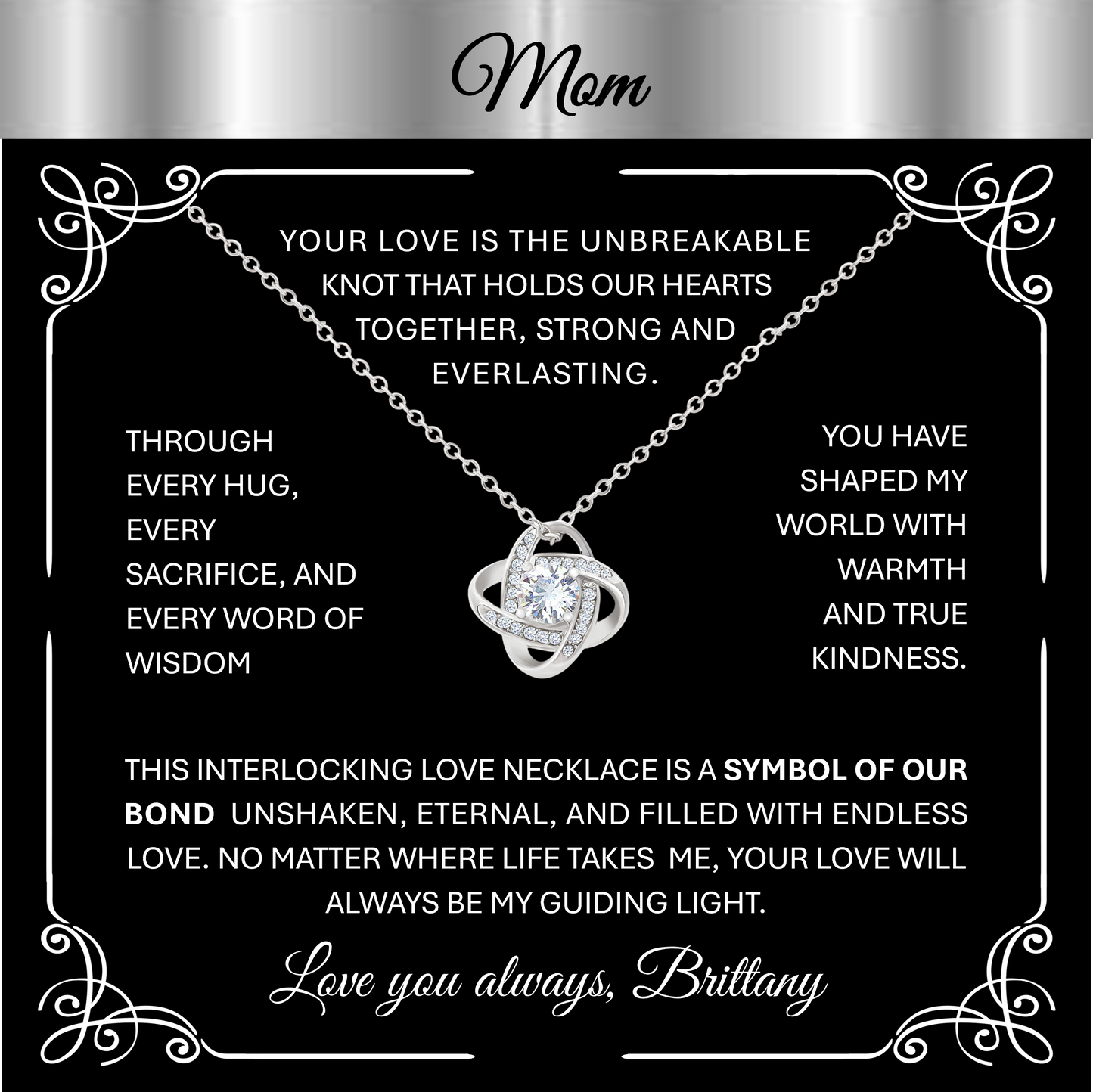 🔥 Gold or Silver Love Knot Pendant Necklace – Symbol of Eternal Bond & Unbreakable Love