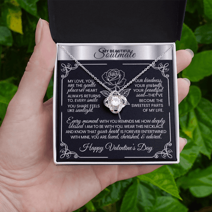 A Valentine's Gift for the One Who Holds Your Heart - Silver Love Knot Necklace - TheBestGiftPlace