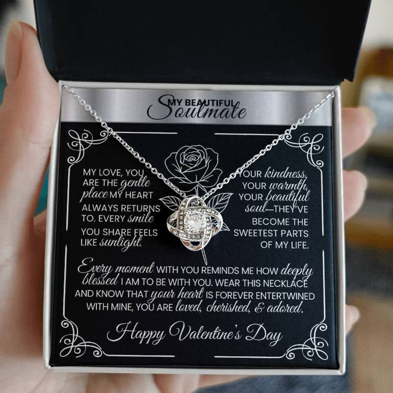 A Valentine's Gift for the One Who Holds Your Heart - Silver Love Knot Necklace - TheBestGiftPlace