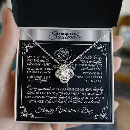 A Valentine's Gift for the One Who Holds Your Heart - Silver Love Knot Necklace - TheBestGiftPlace