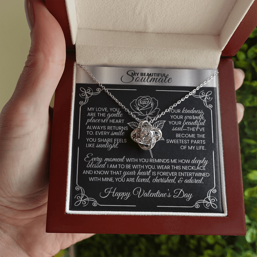 A Valentine's Gift for the One Who Holds Your Heart - Silver Love Knot Necklace - TheBestGiftPlace