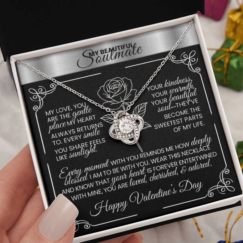 A Valentine's Gift for the One Who Holds Your Heart - Silver Love Knot Necklace - TheBestGiftPlace