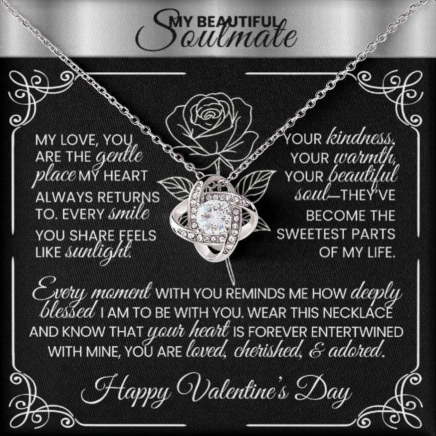 A Valentine's Gift for the One Who Holds Your Heart - Silver Love Knot Necklace - TheBestGiftPlace