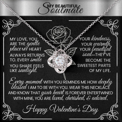 A Valentine's Gift for the One Who Holds Your Heart - Silver Love Knot Necklace - TheBestGiftPlace