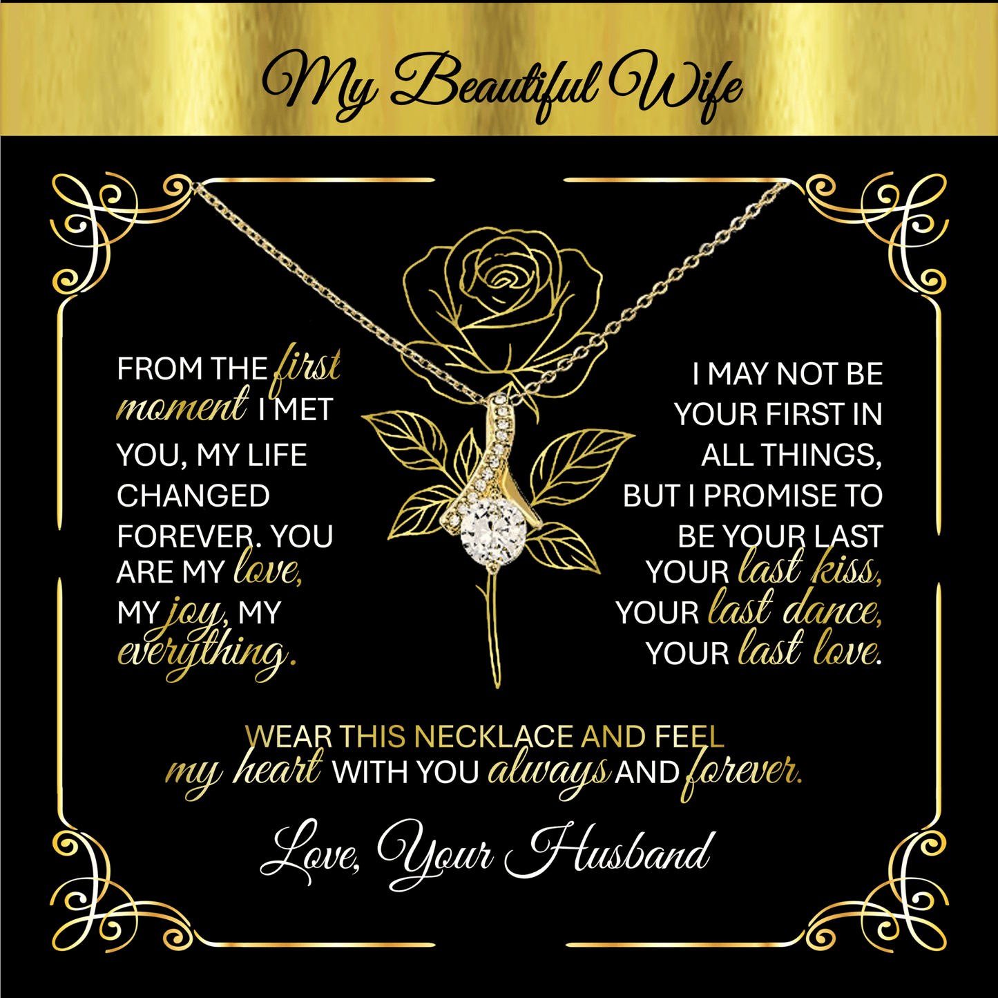 Alluring Beauty Gold Necklace – A Husband's Promise of Love 💛 - TheBestGiftPlace