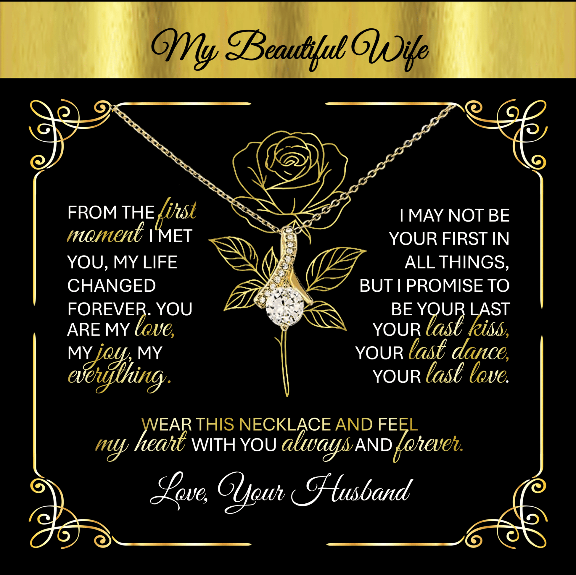 Alluring Beauty Gold Necklace – A Husband's Promise of Love 💛 - TheBestGiftPlace