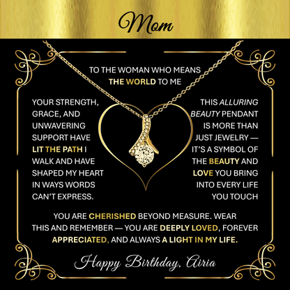 💎 Alluring Beauty – Gold Pendant Necklace Gift for Mom, Aunt, Grandma, or Stepmom - TheBestGiftPlace